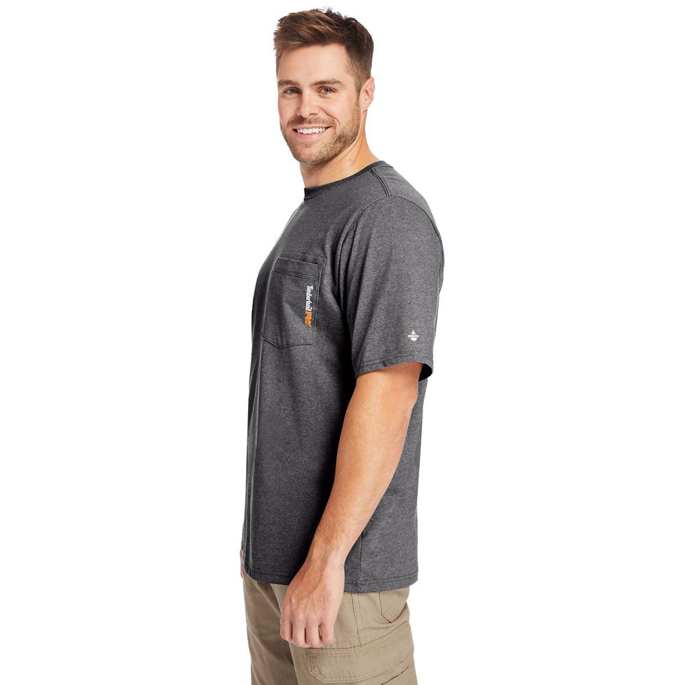 Camisetas Timberland Hombre Pro® Big & Tall Base Plate Short-Sleeve Gris Oscuro - Chile WVN-036571